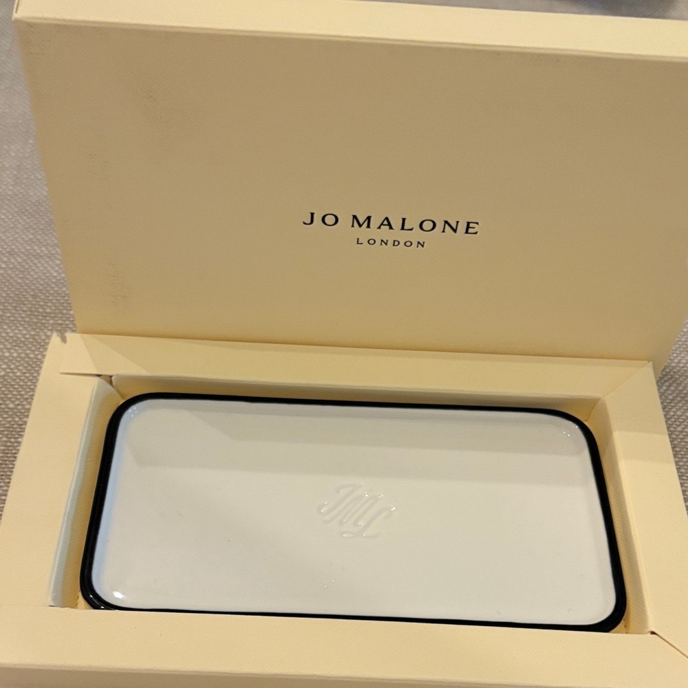 Jo Malone Cream and White Embossed Tray